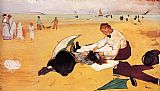 Edgar Degas Canvas Paintings - At the Beach